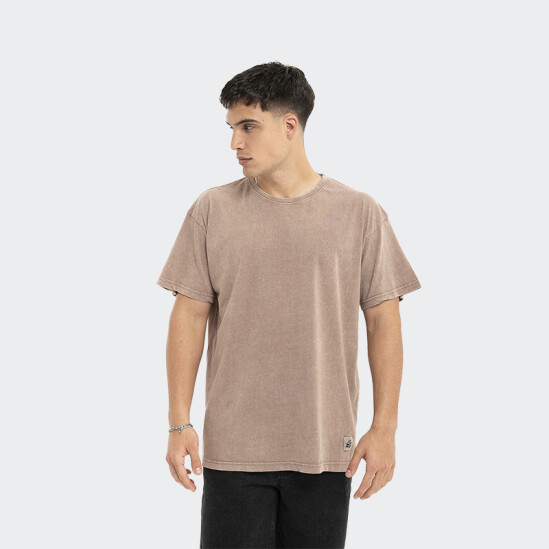 Remera Reef Oversize Front Woven Label Marrón