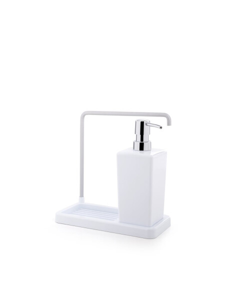 DISPENSADOR JABON C/PORTA TRAPO 9X7.5X20CM BLANCO DISPENSADOR JABON C/PORTA TRAPO 9X7.5X20CM BLANCO