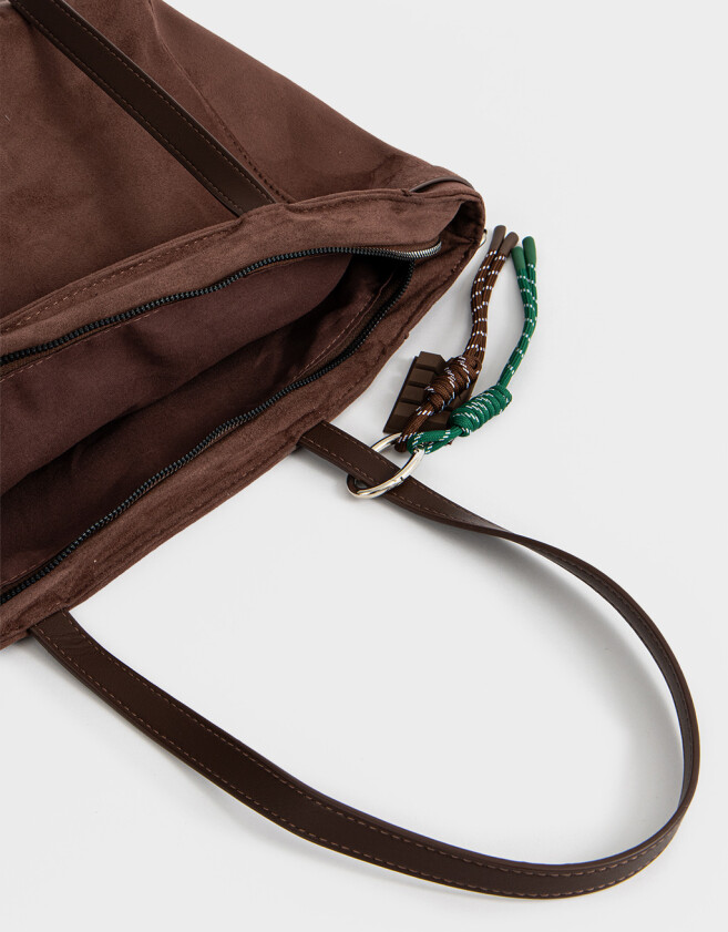 Shopper Cartera Shopper Suede Chocolate - Marron Chocolate