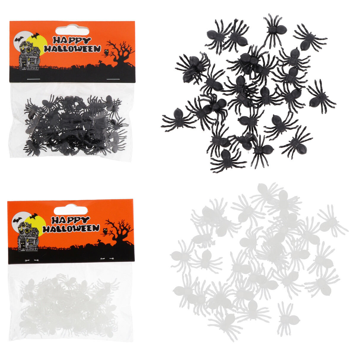 Arañas de Halloween de plástico x60 piezas 