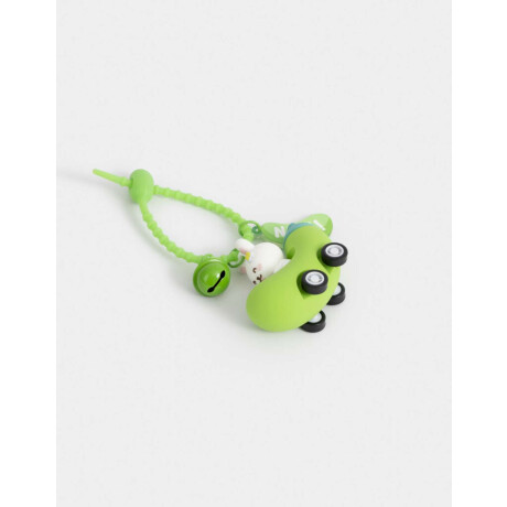 Llavero Y Charm Conejito En Auto Verde Manzana