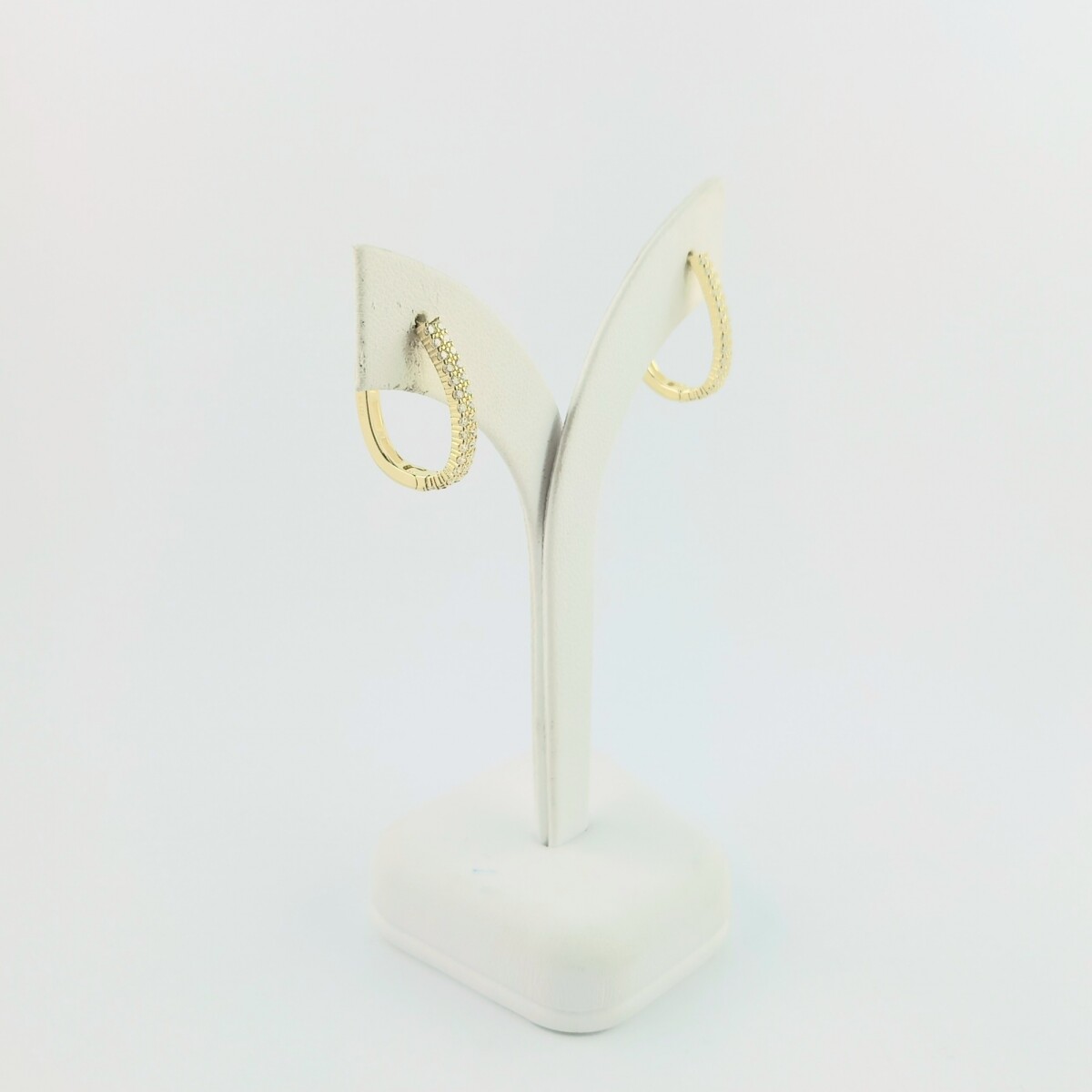 Aros Charlotte en plata 925 con double de oro 18 ktes y circonias. 