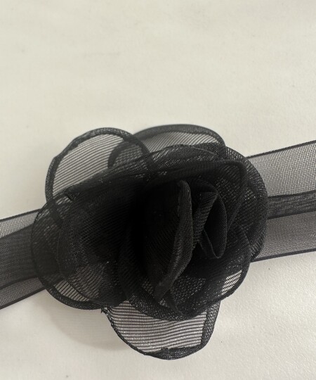 CHOKER FLEUR TUL BLACK