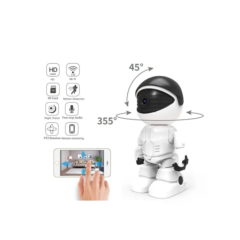 Cámara de seguridad con Wifi diseño Robot color blanco Cámara De Seguridad Con Wifi Diseño Robot Color Blanco