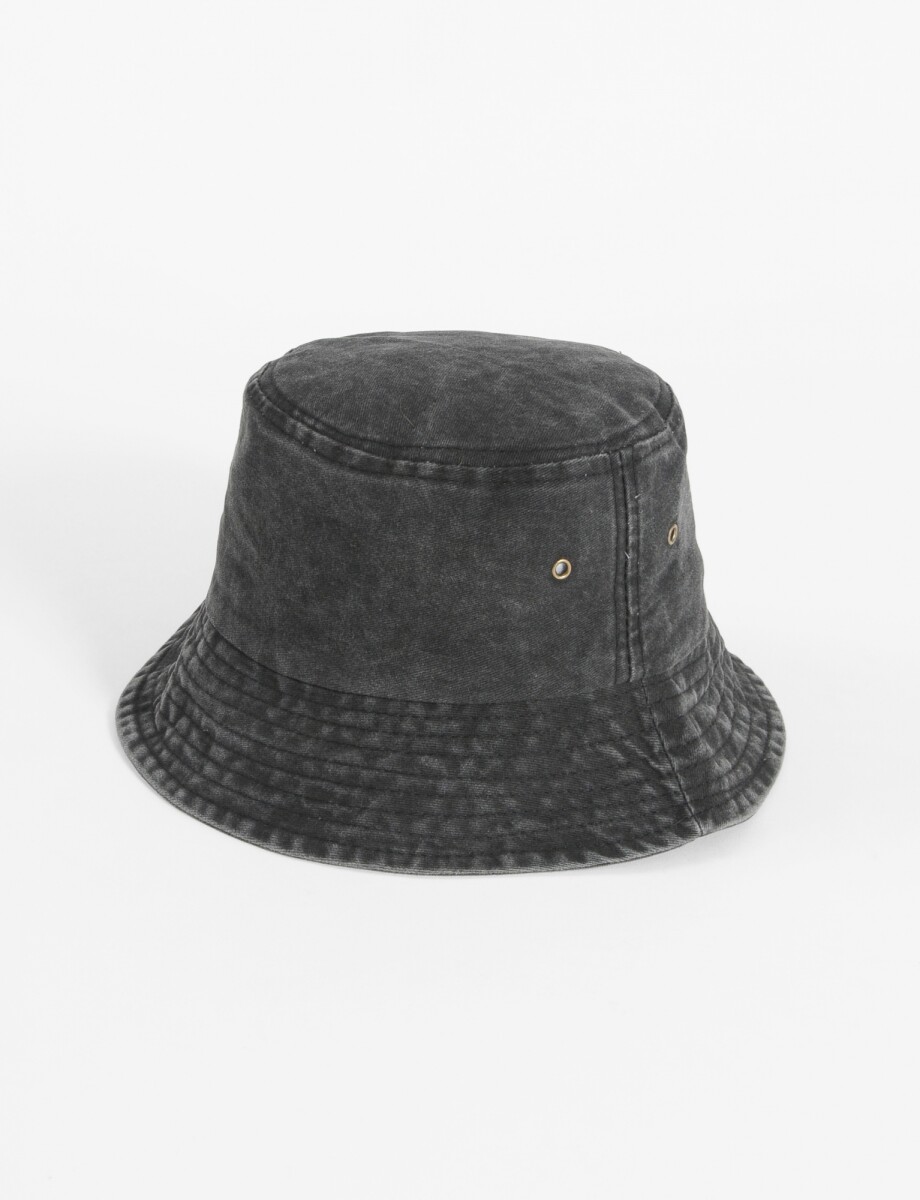 Gorro bucket gastado pespunte - negro 