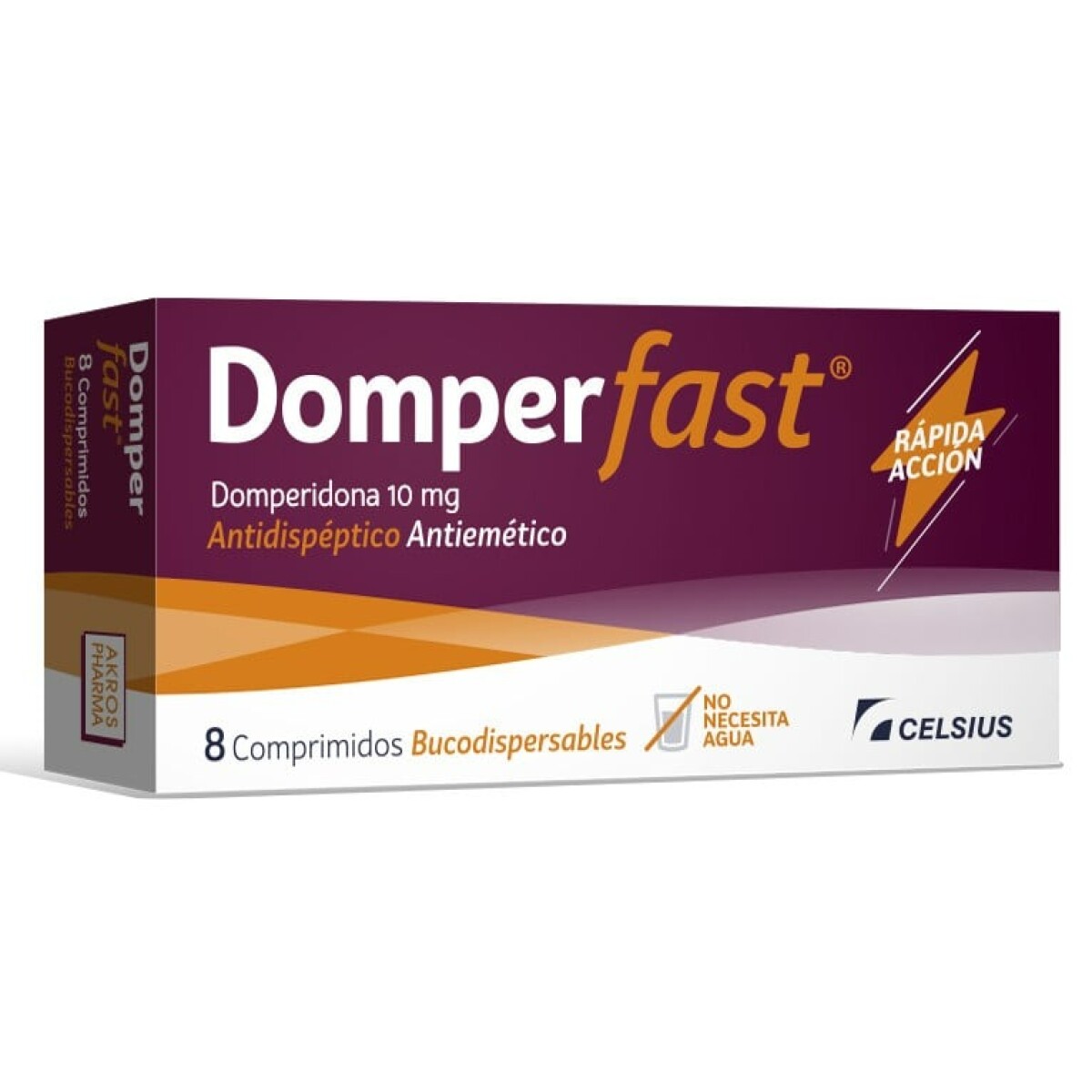 Domper Fast X 8 Comprimidos | Antiemético De Acción Rápida 
