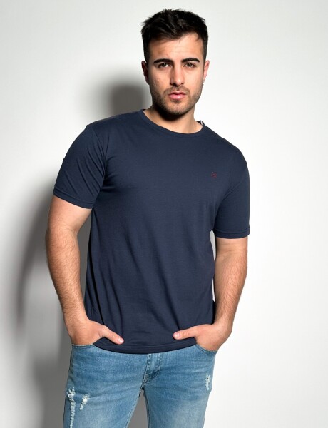 Remera lisa manga corta Timo Azul
