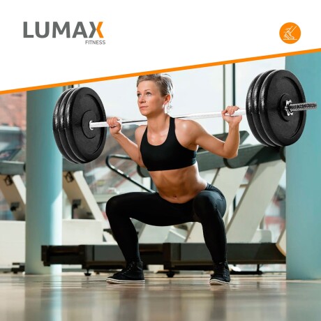 Kit fitness barra recta + 30 kgs 2x10Kg 2x5Kg