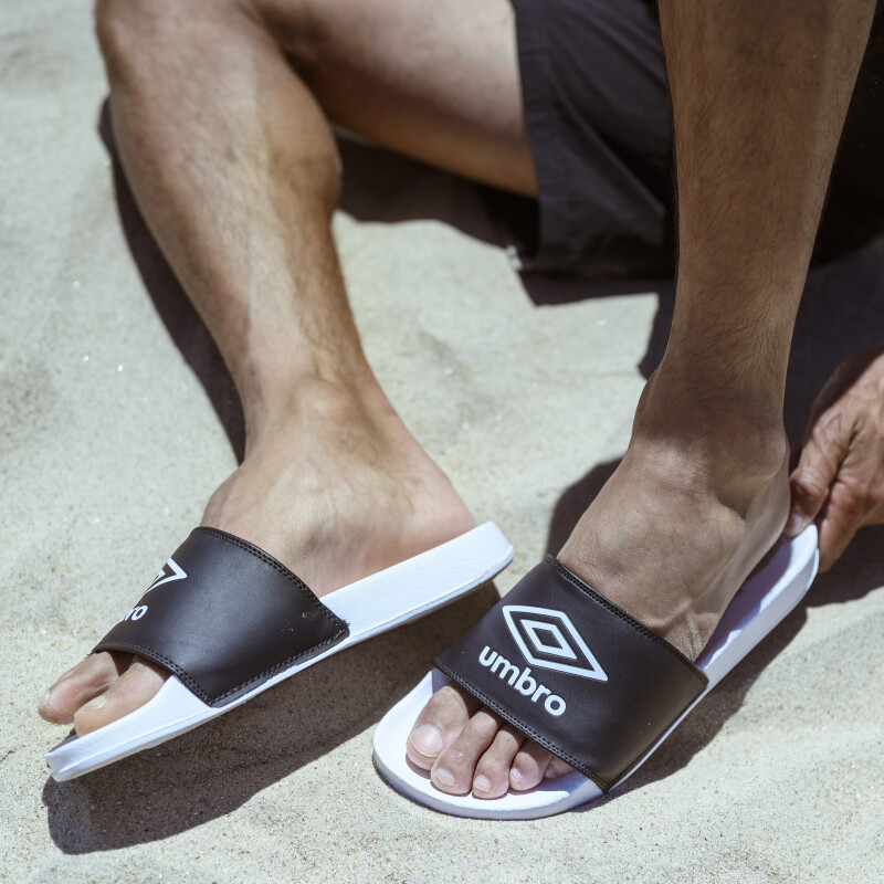 Chanclas de Hombre Umbro Locker Room Negro - Blanco