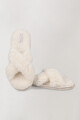 Pantufla abierta curzada Blanco