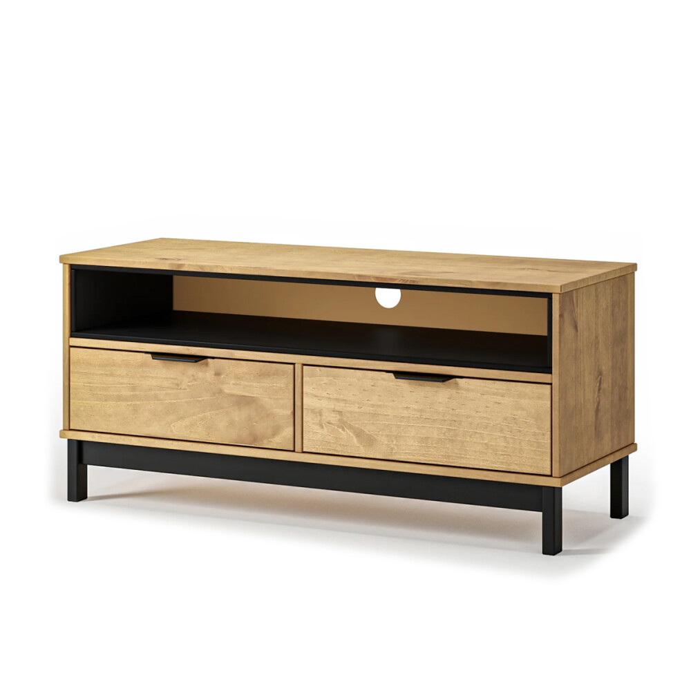 RACK APARADOR PARA TV O AUDIO EN MADERA MACIZA - 2 CAJONES RACK APARADOR PARA TV O AUDIO EN MADERA MACIZA - 2 CAJONES