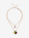Collares Cortos Color Collar Corto Layer Glass - Dorado