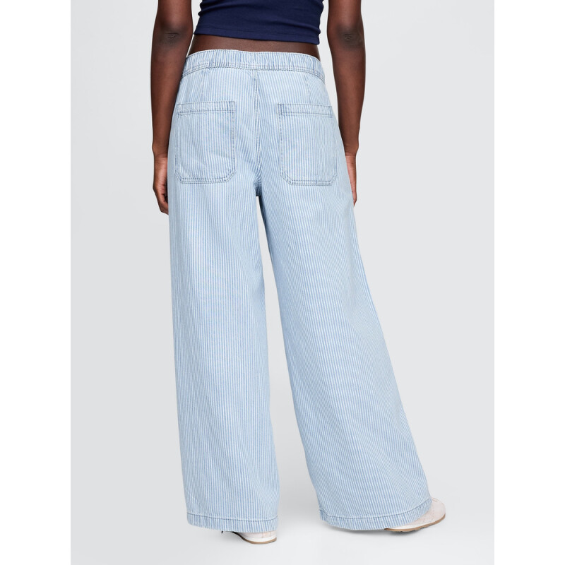 BAGGY EASY JEAN BLEACH RAILROAD BLUE RAILROAD STRIPE