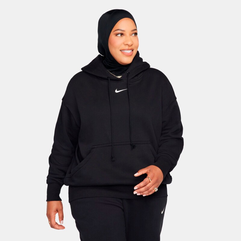 Abrigo Nike Sportswear Phnx Fleece Hoodie de Mujer Negro