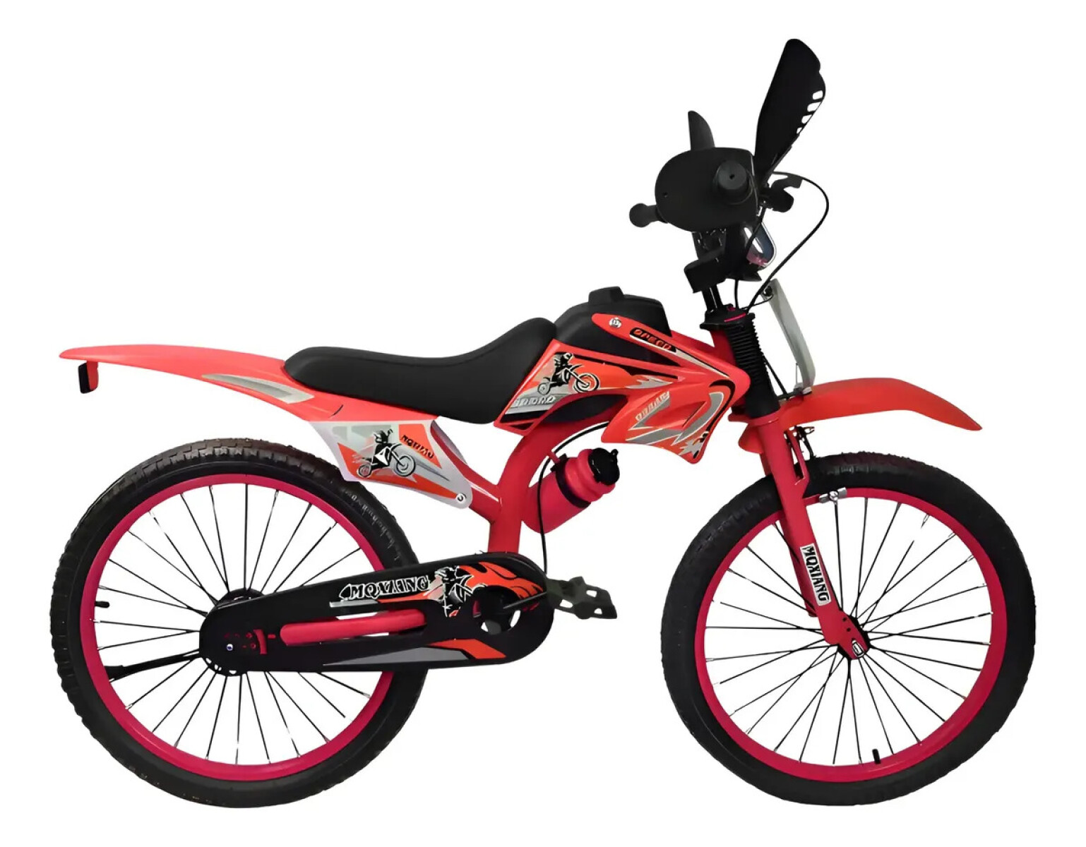 Bicicleta Estilo Moto Cross con Roncador Rodado 20" - ROJO 