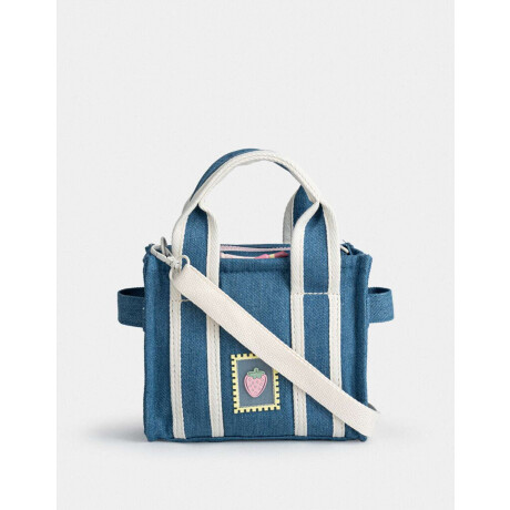 Cartera City Infantil Denim Frutas Azul Celeste