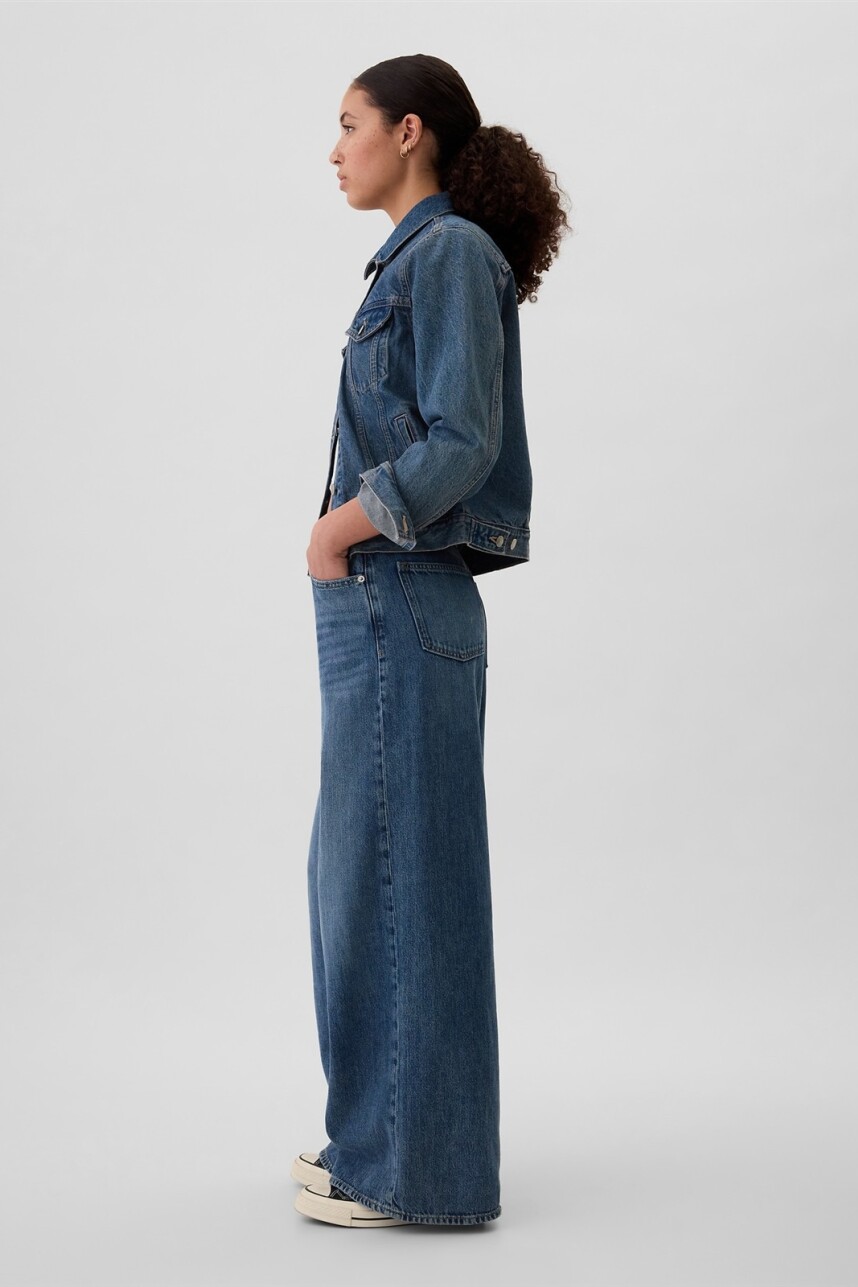 Jean Baggy Mujer Dark Wash