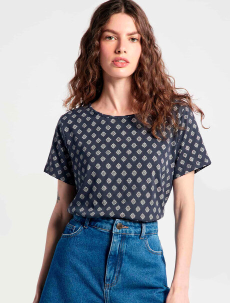 BLUSA ESTAMPADA AZUL