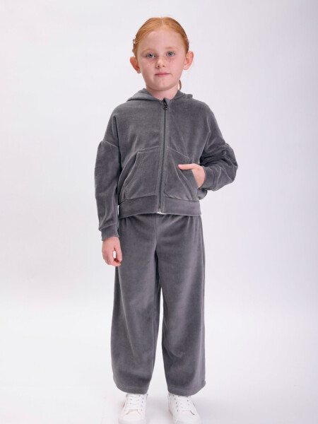 Pantalón plush ancho Gris