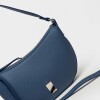 Cartera al Hombro Lua En Cuero Graneado Azul