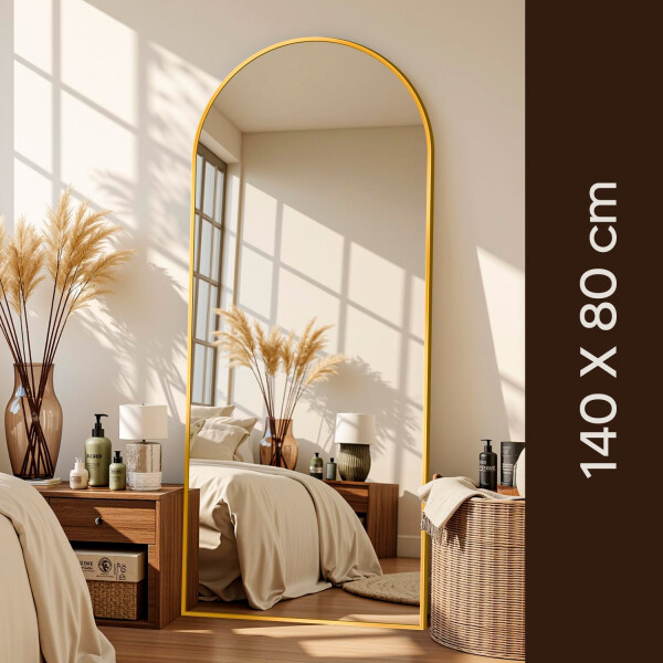 Espejo Medio Punto Entero F-m02 De 140 X 80cm DORADO
