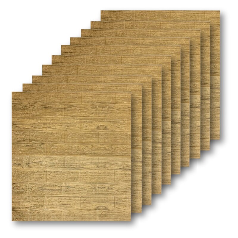 Placa Autoadhesiva Revestimiento Pared pack 10 Un Madera Marrón