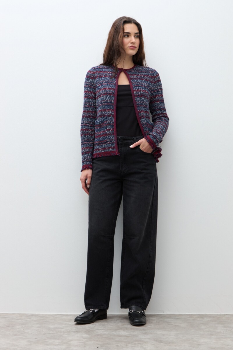 Chaqueta tejida bordo
