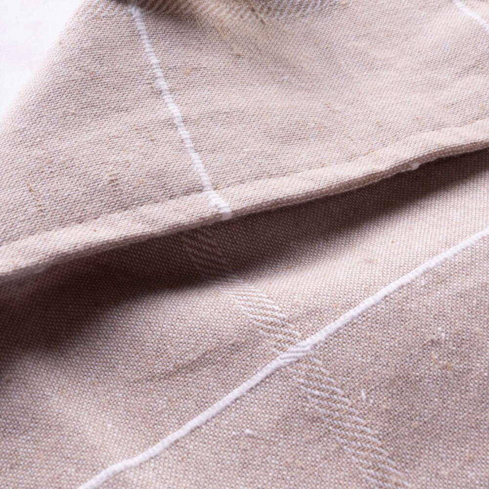 INDIVIDUAL CUADROS, ALGODON 32*45, BEIGE