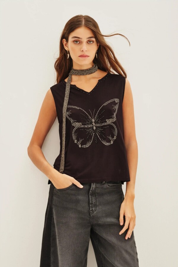 Musculosa Fly Glow Negro