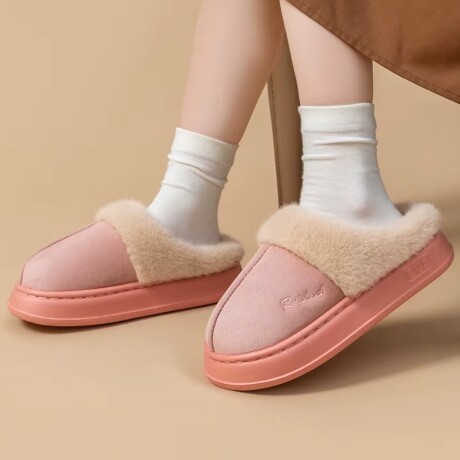 Pantufla Gamuza con Corderito Super Abrigada Antideslizante Marrón