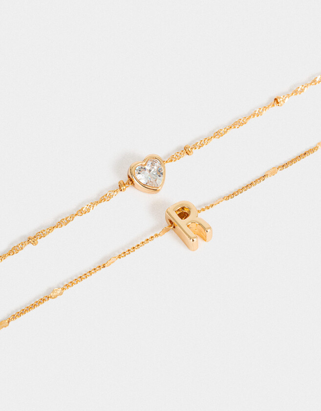 Collares Cortos Con cubic zirconia Collar Corto Cubic Inicial "r" - Dorado