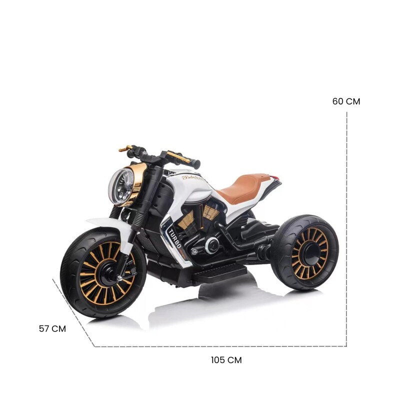 Moto Trueno a Batería 12V con Luces y Sonido Bebesit Blanca Moto Trueno a Batería 12V con Luces y Sonido Bebesit Blanca
