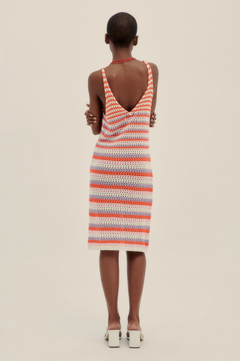 STRIPED KNIT DRESS Cadaques Bubblegum