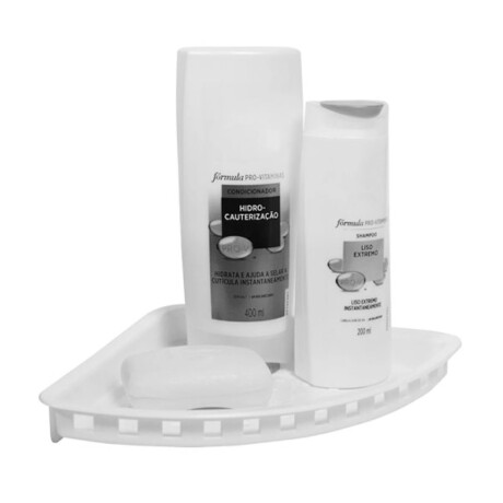 Organizador Esquinero c/Ventosa Práctica Ducha Baño Plástico Blanco