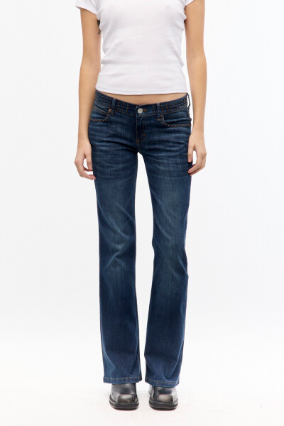LOW BOOTCUT STUD VINTAGE BLUE Azul