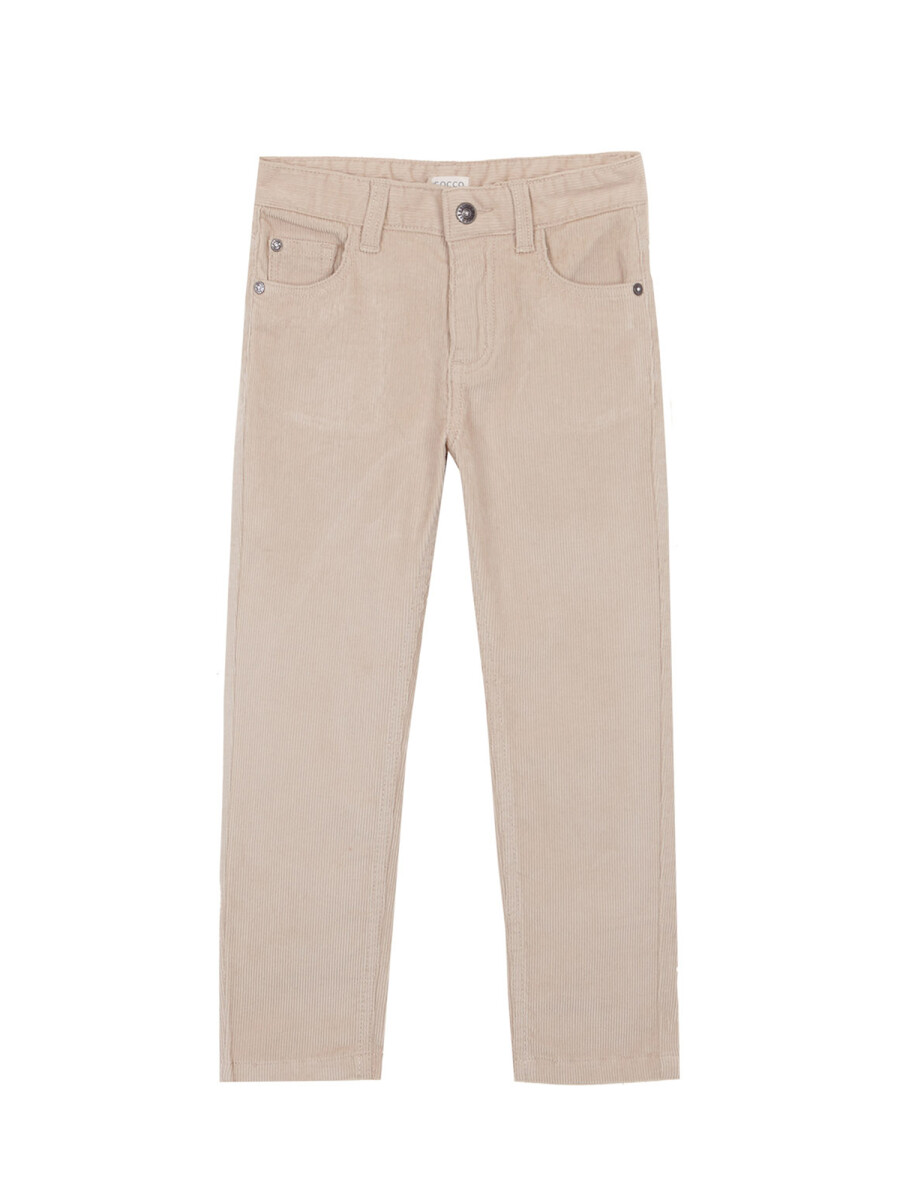 Pantalon 5 Bolsillos De Pana Piedra