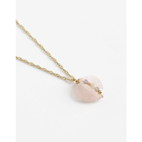 Cadena Acero Healing Rituals Cuarzo Rosa Rosa Claro