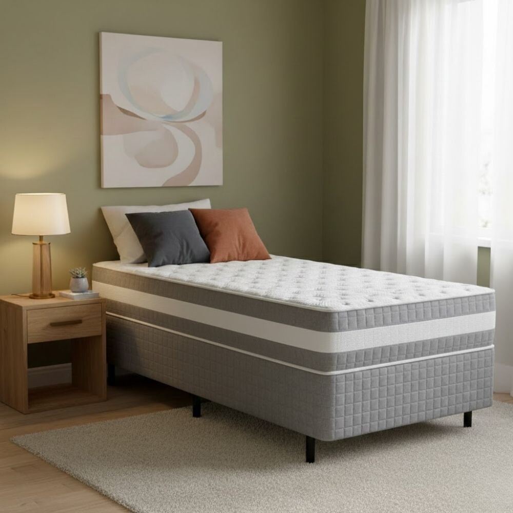 SOMMIER UNA PLAZA 88CM BASE CAMA COLCHÓN ORTOPEDICO 30CM SOMMIER UNA PLAZA 88CM BASE CAMA COLCHÓN ORTOPEDICO 30CM