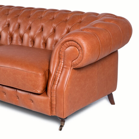 Sofá Chesterfield Luxor - Cuero Advanced - 3 cuerpos Terracota