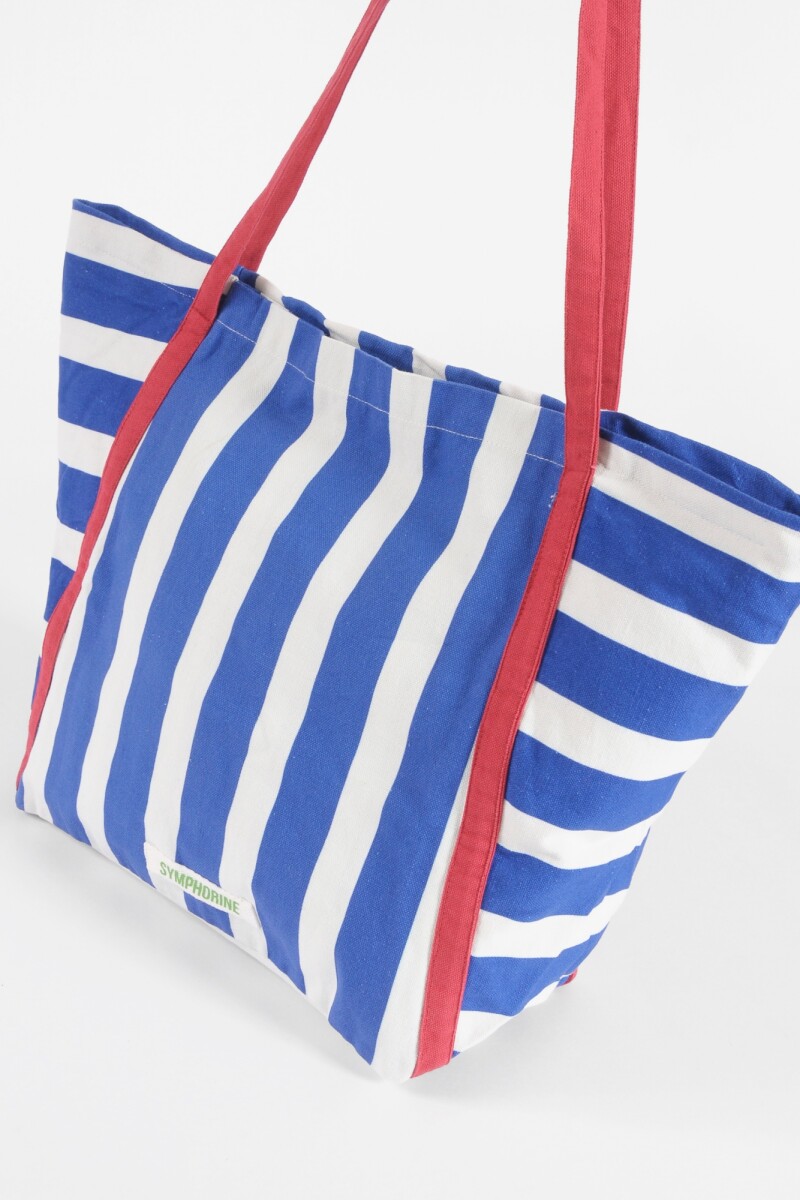 Bolso rayado azul