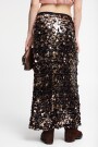 Falda midi de lentejuela Marron