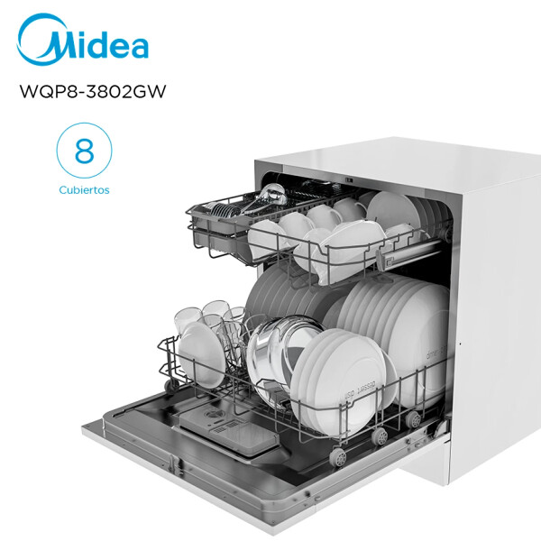 Lavavajillas Midea Wqp83802gw 8 C LAVAVAJILLAS MIDEA MDWTT0802GW 8 SERV.