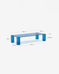 Mesa de centro Adularia de cristal templado azul 140 x 60 cm
