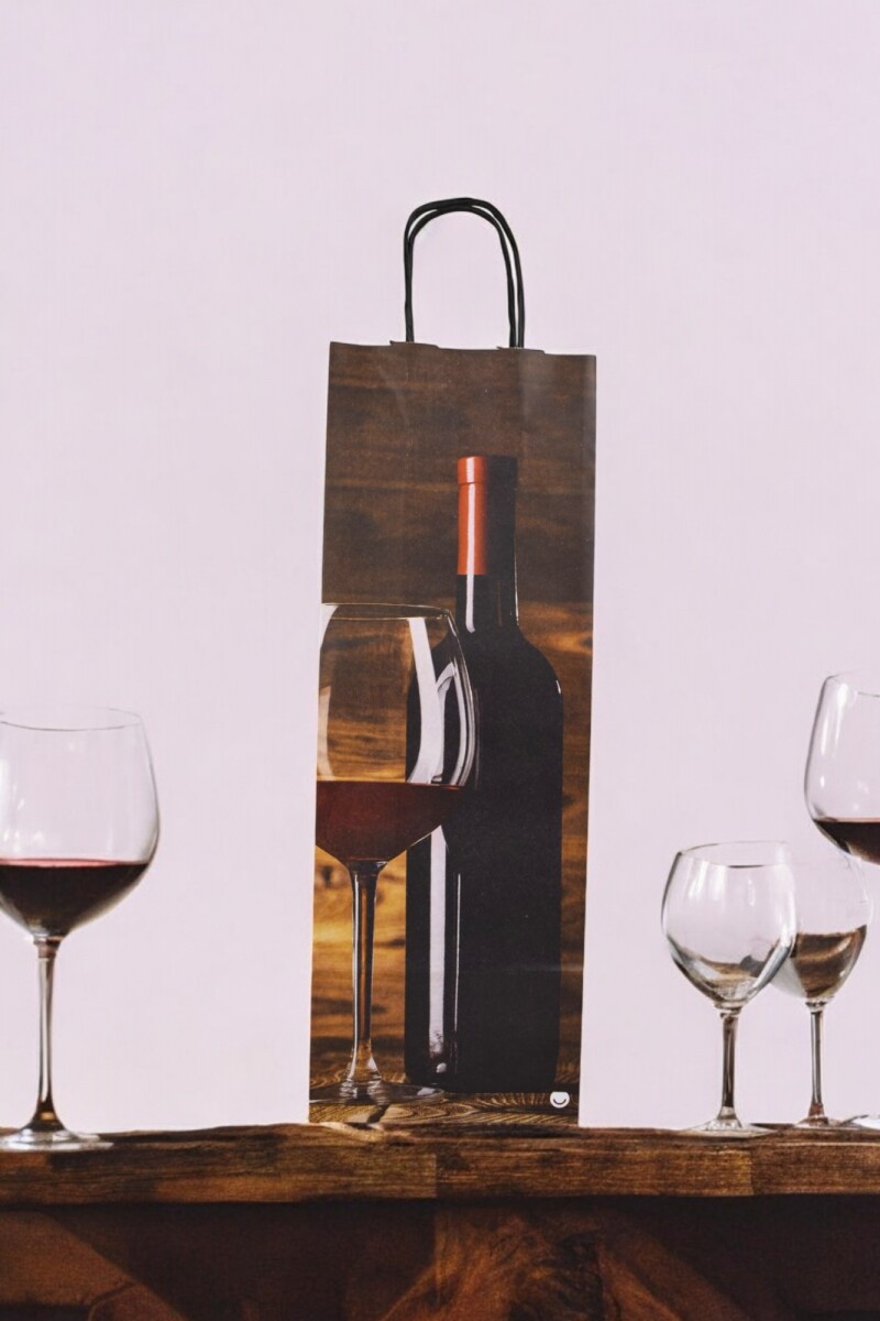 Bolsa fantasia luna 14x08x40 cm, para botella - CAVA 