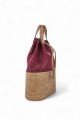 Matera bolso con división Beige con Bordo