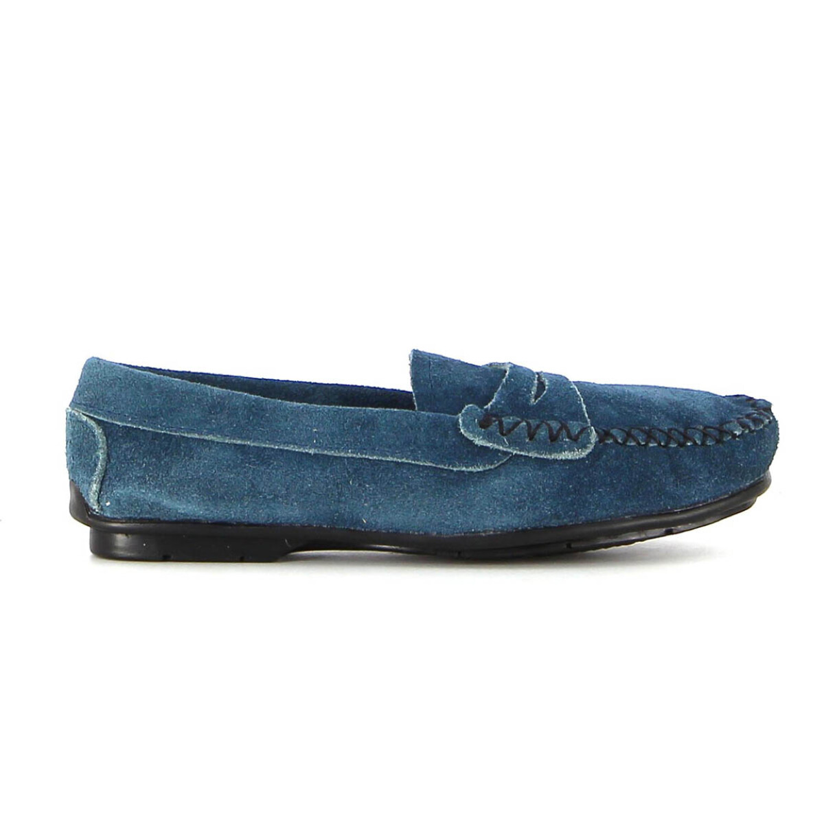 Mocasín Country de Mujer C/antifaz Descarne - Azul Jean 