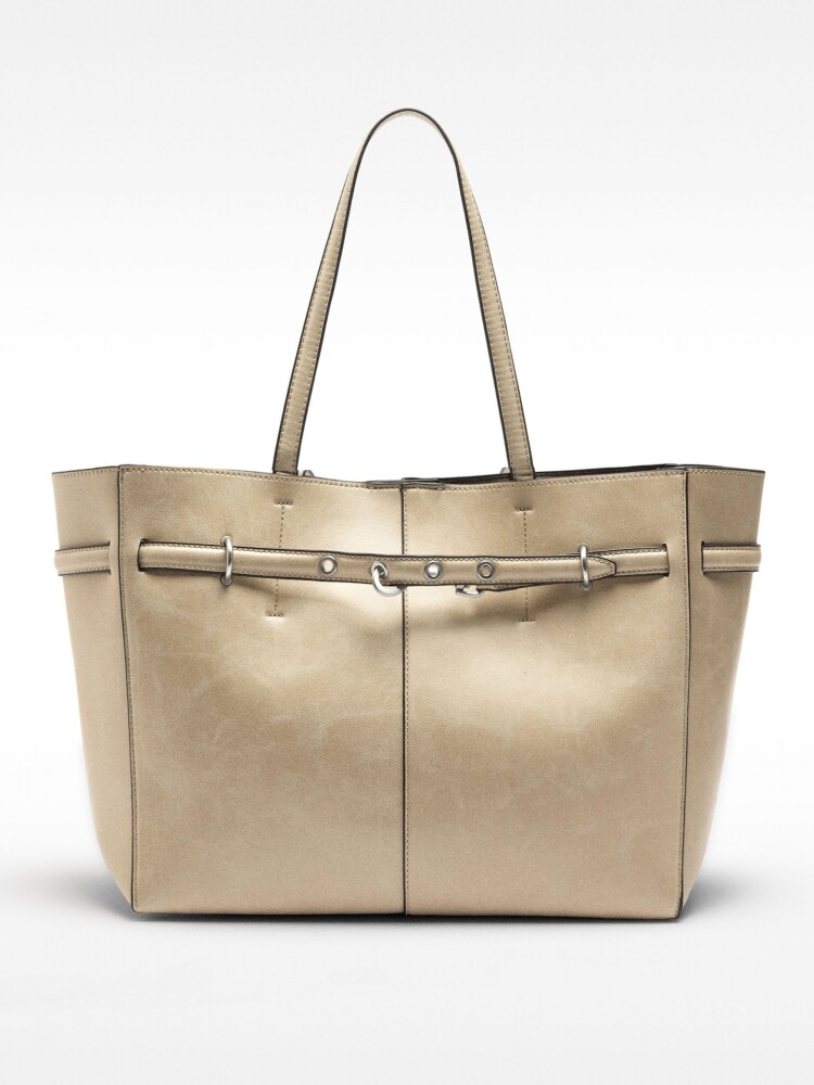 Bolso Shopper Efecto Craquelado crudo