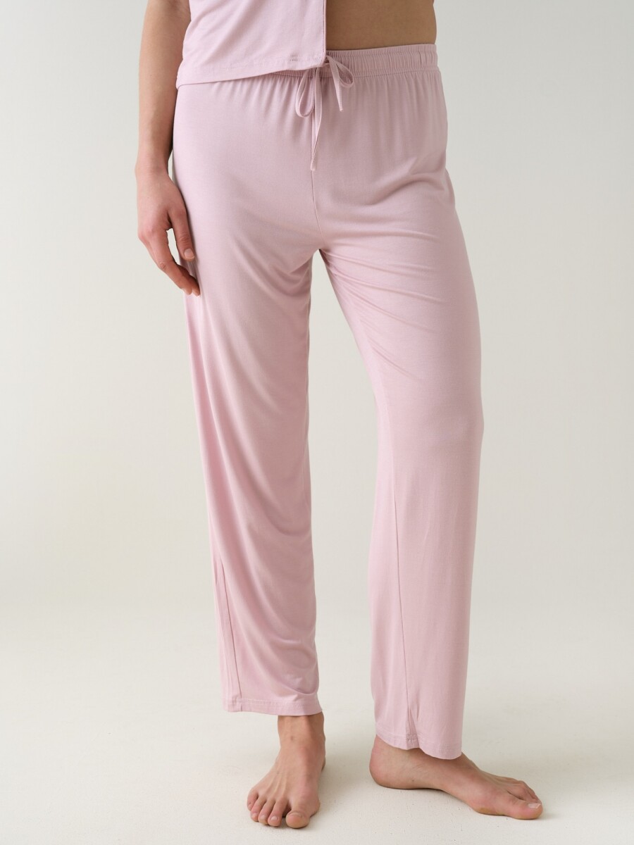 Pantalón Recto Viscosa - Rosa Cuarzo 