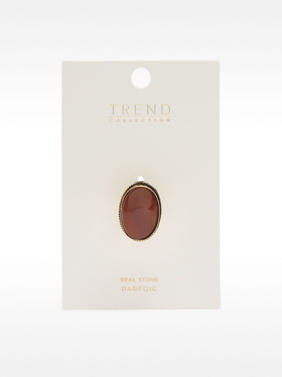 Anillo Maxi Con Piedra rojo