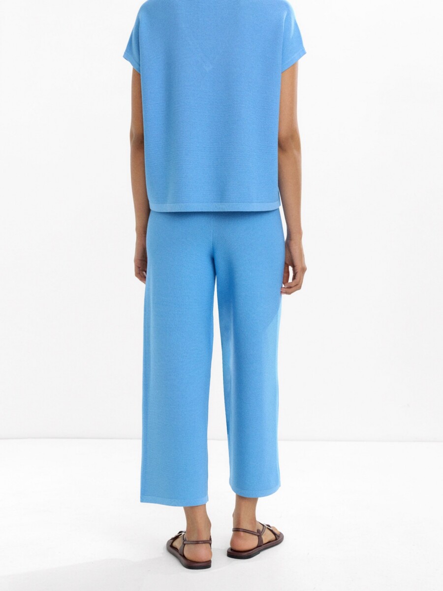 Pantalón De Punto Con Cordón Ajustable azul